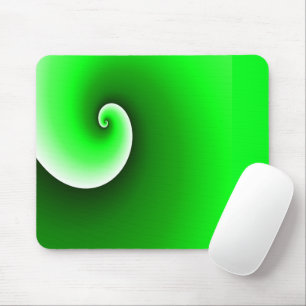 Green White Spiral Gradient Mouse Pad