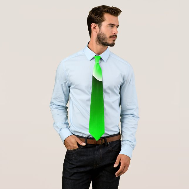 Green White Spiral Gradient Tie (In Situ)