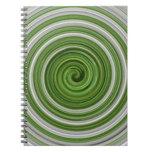 Green-white spiralpattern notebook