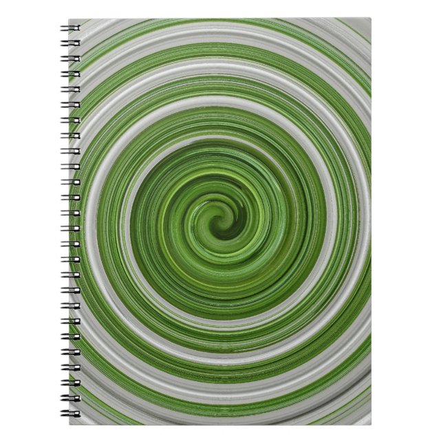 Green-white spiralpattern notebook (Front)