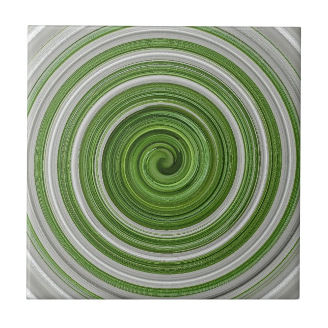 Green-white spiralpattern tile (Front)