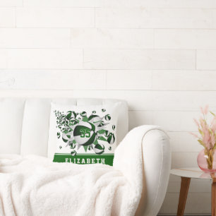 green white sports room girls basketballs stars cushion