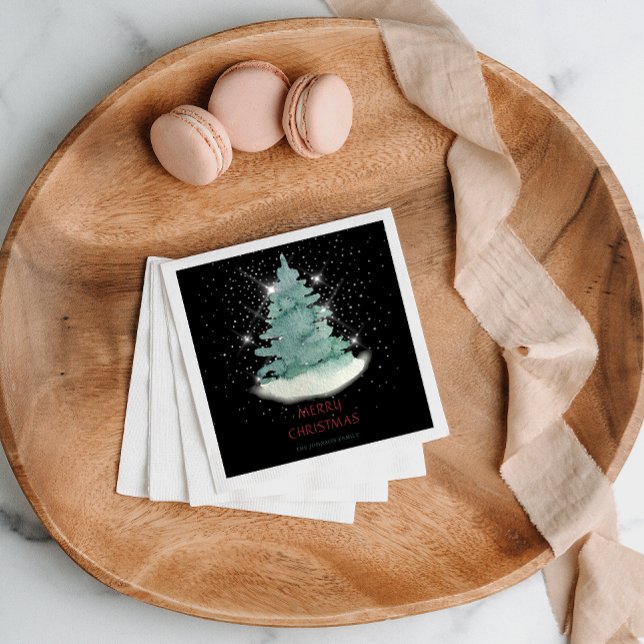  Green White Star Christmas Tree  Napkin (Creator Uploaded)