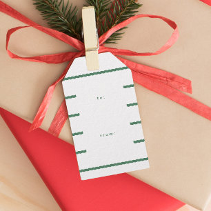 Green white stripe cute to from holiday gift tags