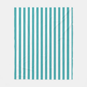 Green White Striped Decorative Trend Colours Fleece Blanket