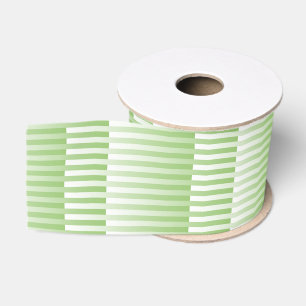 Green White Striped Pattern  Grosgrain Ribbon