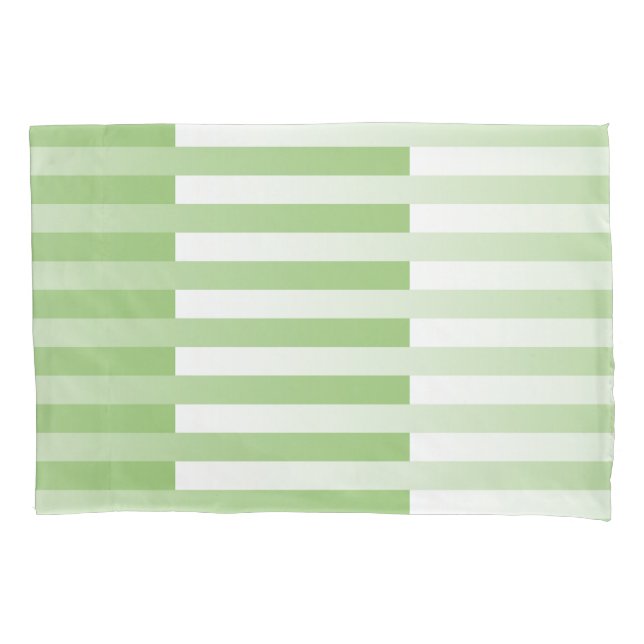 Green White Striped Pattern Pillowcase (Front)