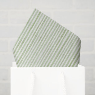 Green White Stripes Birthday Tissue Paper