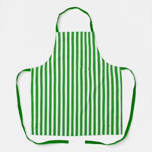 Green White Stripes Chef  Apron