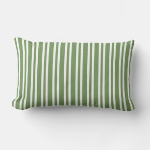 Green White Stripes Seamless Pattern Lumbar Cushion