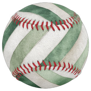 Green White Stripes Softball