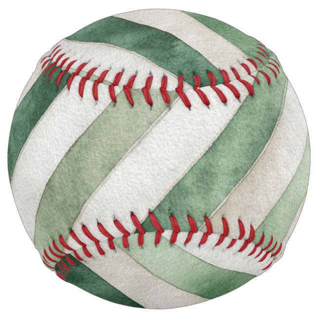 Green White Stripes Softball (Front)