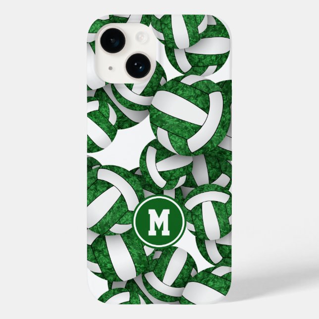 Green white team colours girly volleyballs Case-Mate iPhone case (Back)