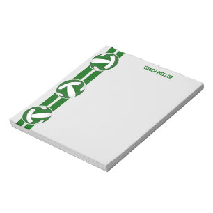 green white team colours volleyball coach custom notepad