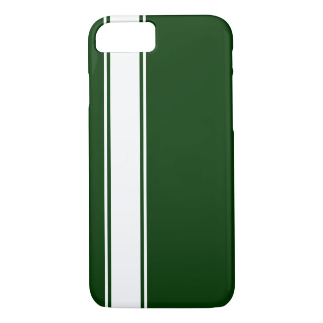 Green & White Team Jersey Stripe iPhone 7 Case (Back)