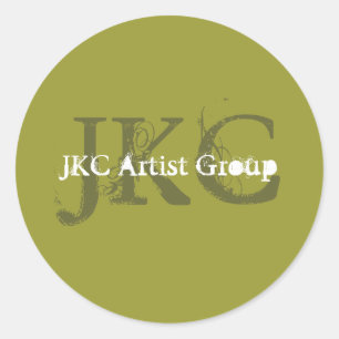 Green White Three Initial Business Product Label