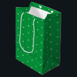 Green white tiny polka dots pattern gift medium gift bag<br><div class="desc">Green white tiny polka dots pattern gift Medium Gift Bag</div>