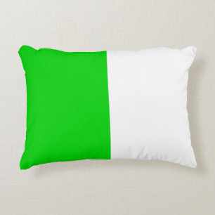 Green White Two Colour Tone Half Split Decorative Cushion