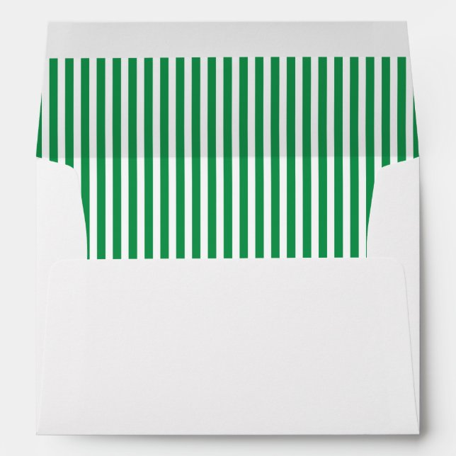 Green White Vertical Stripe Lined Envelopes (Back (Bottom))