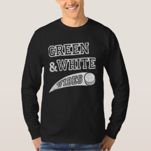 Green & White Vibes Hockey Team Fan T-Shirt
