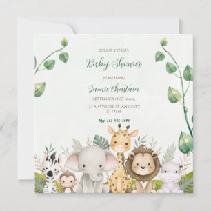 Green White Watercolor Baby Shower 