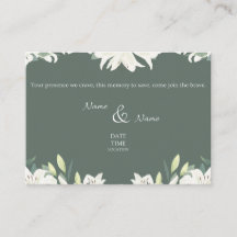 Green & White Wedding Invitation Card