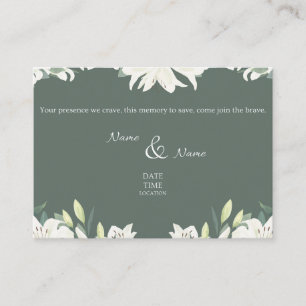 Green & White Wedding Invitation Card