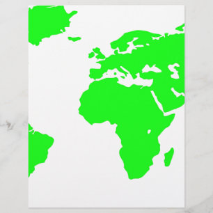 Green White World Map