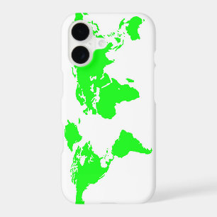 Green White World Map