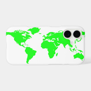 Green White World Map