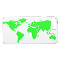Green White World Map
