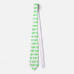 Green White World Map Tie