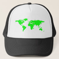 Green White World Map