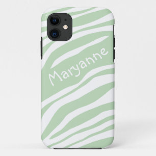Green & White Zebra Print iPhone 5 Case
