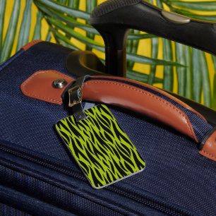 Green Wild Animal Print  Luggage Tag