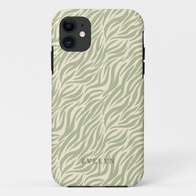 Green Wild Tiger Stripes Case-Mate iPhone Case (Back)
