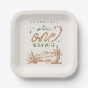 Green Wildest One in the West Party Plates