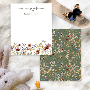 Green Wildflower Message Card