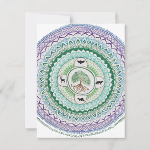 Green Willow Mandala Note Card