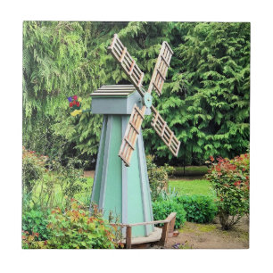 Green Windmill Garden Decor Tile