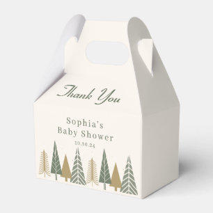 Green Winter Baby Shower Thank You Favour Box