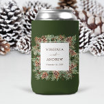 Green Winter Wedding Can Cooler<br><div class="desc">Keep your drinks cold and stylish with our green can coolers,  part of the "Elegant Winter Pinecone Greenery Wedding Suite." Featuring hand-painted greenery and pine boughs,  these coolers add a cohesive and elegant touch to your celebration,  making every detail feel special.</div>