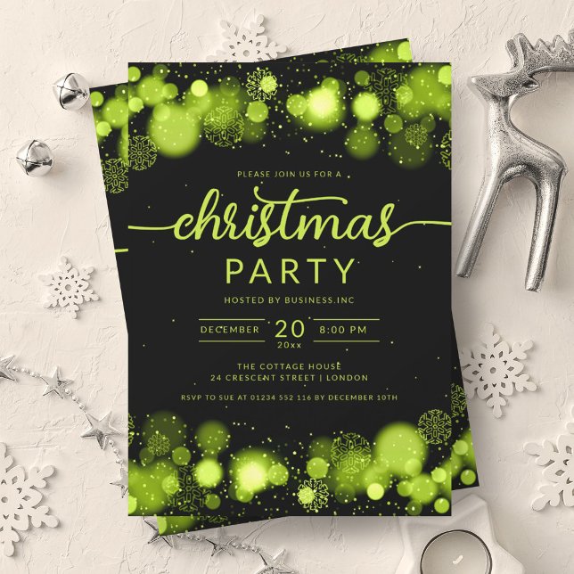Green Winter Wonderland Company Christmas Party Invitation (Green Winter Wonderland Company Christmas Party Invitation)