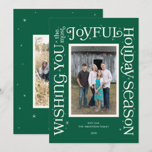 Green Wishing You the Most Joyful Season Holiday Card