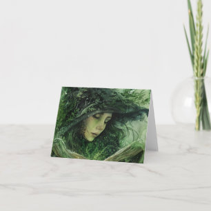 Green Witch Blank Card