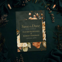 Green Witch Floral Save the Date Card