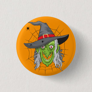Green Witch Halloween 3 Cm Round Badge