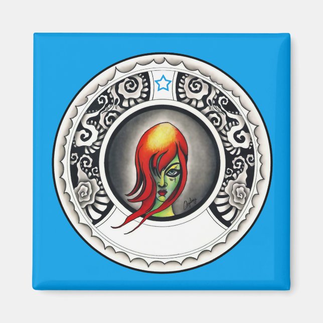 Green Witch Magnet (Front)