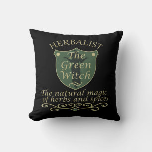 Green witch natural medicine Herbalist Cushion