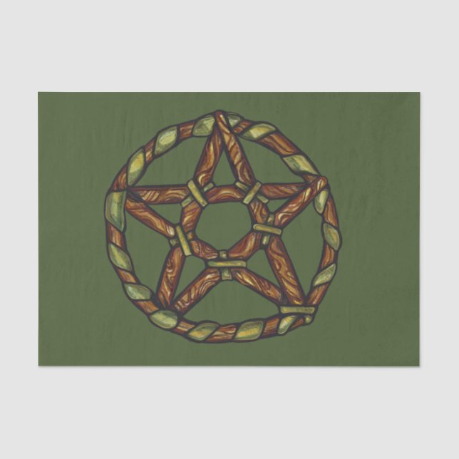 Green Witch Pagan Pentacle Nature Wicca            Tissue Paper (Front)